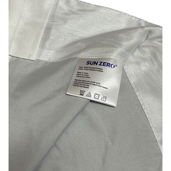 Evelina Faux Dupioni Silk Blackout Curtain Panel, Pearl 50"x63" - Picture 2 of 5